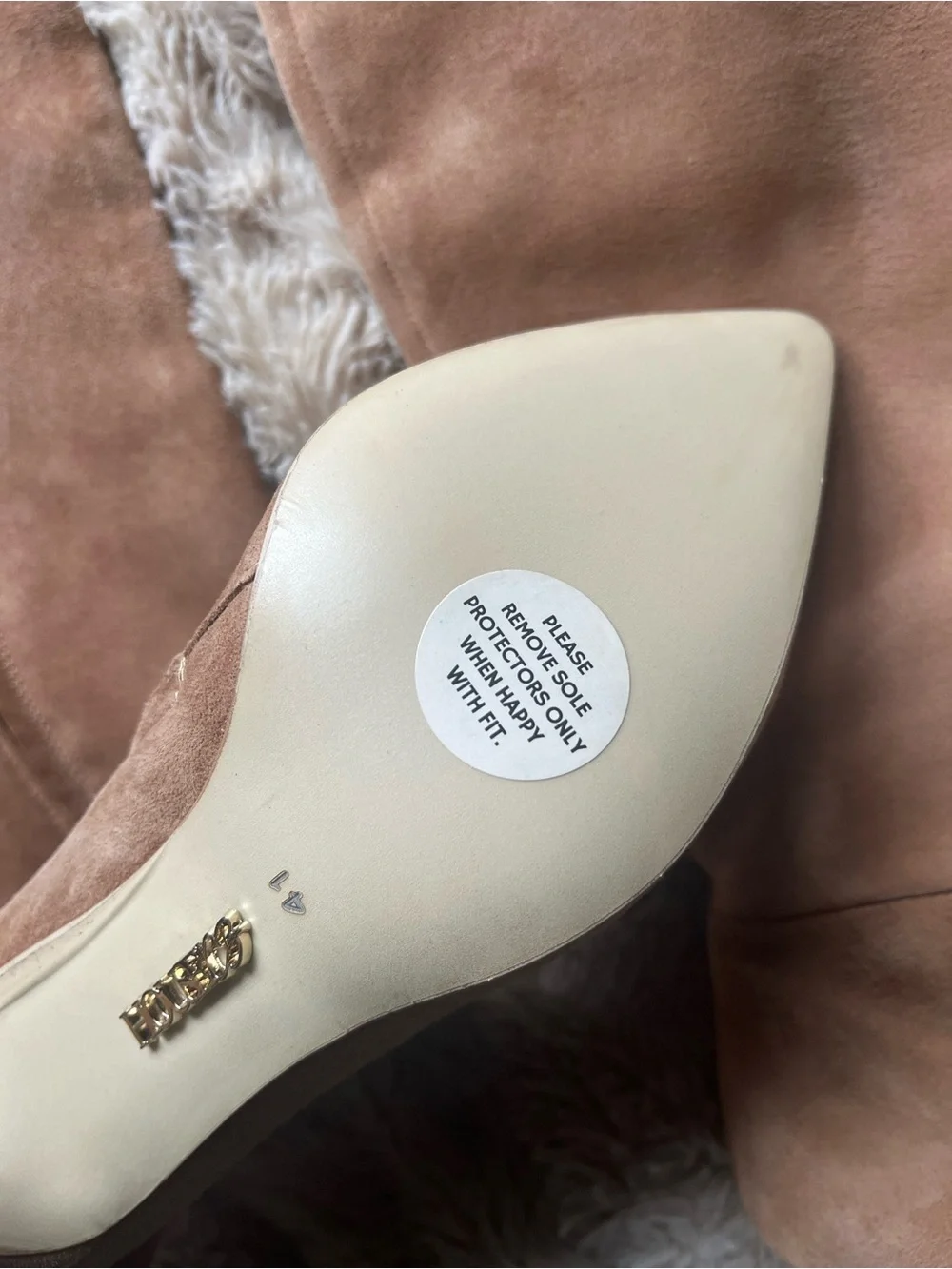 House of cb EXTRAORDINAIRE Tan Real Suede Thigh Boots